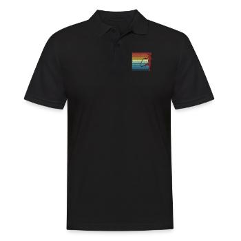Retro Speed Skipping Jumping Professioneller Sprung - Männer Poloshirt - Schwarz - Vorne - Kai (181cm)
