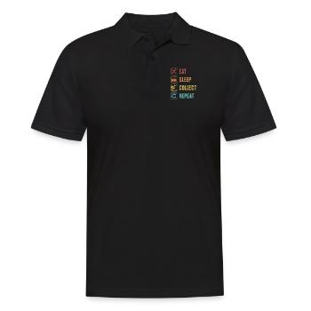 Manger dormir Recueillir Cueillette répétée Cueillette Cueillette - Polo Homme - noir - Devant - Kai (181cm)