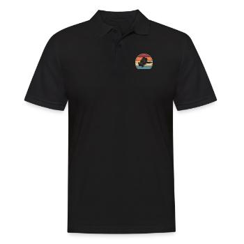 Retro Raumschiff Taikonaut Kosmonaut Raumfahrer - Männer Poloshirt - Schwarz - Vorne - Kai (181cm)