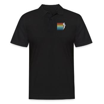 Retro Taikonaut Kosmonaut Raumschiff Raumfahrer - Männer Poloshirt - Schwarz - Vorne - Kai (181cm)