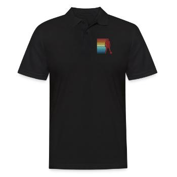 Retro Fußballgott Fußballspieler Fußballprofi - Männer Poloshirt - Schwarz - Vorne - Kai (181cm)