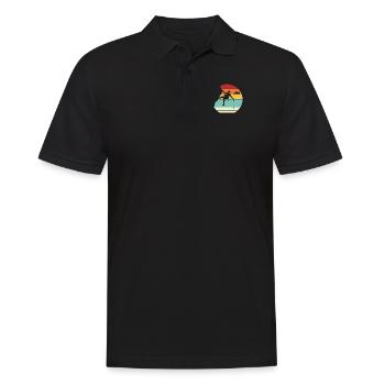 Retro Speedklettern Alpinklettern Sportklettern - Männer Poloshirt - Schwarz - Vorne - Kai (181cm)