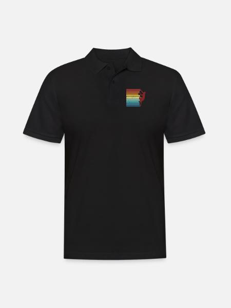 Retro Bouldern Speedklettern Sportklettern - Männer Poloshirt - Schwarz