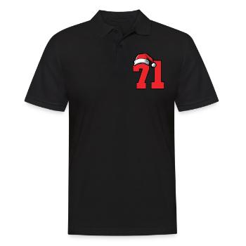 71 Zahl Weihnachten - Männer Poloshirt - Schwarz - Vorne - Kai (181cm)