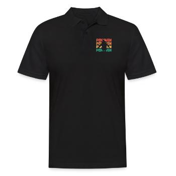 Retro Penguin Seevogel Königspinguin - Männer Poloshirt - Schwarz - Vorne - Kai (181cm)