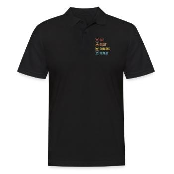 Eat Sleep Dragons Repeat Pogona Pet Lizard - Männer Poloshirt - Schwarz - Vorne - Kai (181cm)