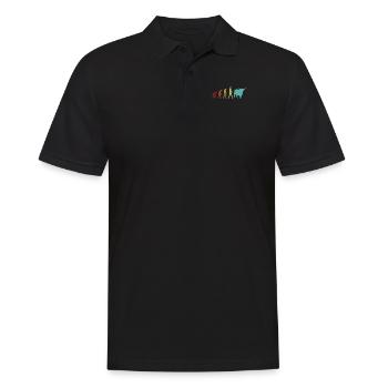 Highland Cattle Evolution Highland Cow Highland - Men's Polo Shirt - black - Front - Kai (181cm)