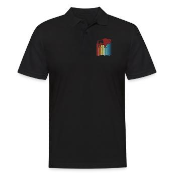 Retro Buffalo American Bison Bovinae Lover Bison - Men's Polo Shirt - black - Front - Kai (181cm)