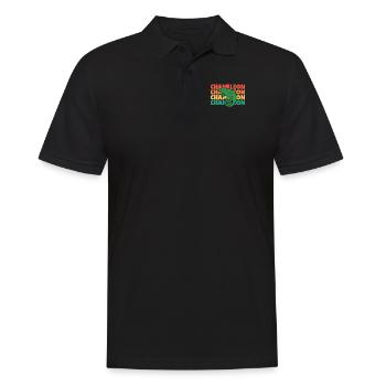 Chameleon Rétro Texte Panthère Voilée - Polo Homme - noir - Devant - Kai (181cm)