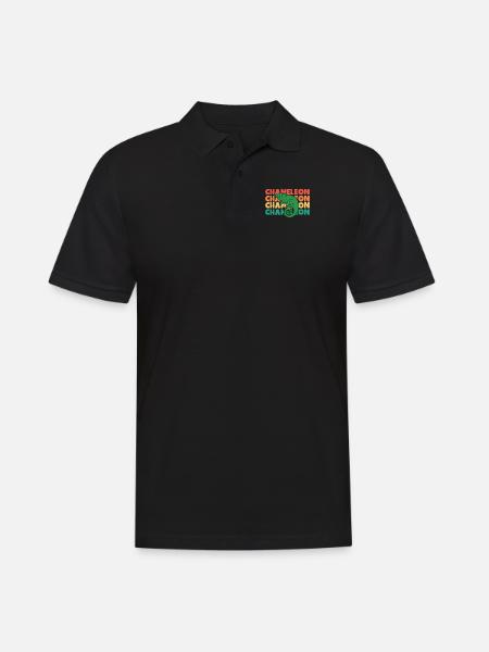 Chameleon Retro Text Veiled Panther - Men's Polo Shirt - black