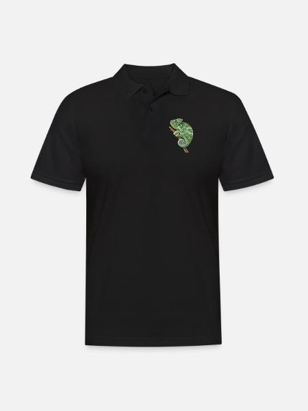 Veiled Panther Chamaeleonidae Lover Chameleon - Men's Polo Shirt - black