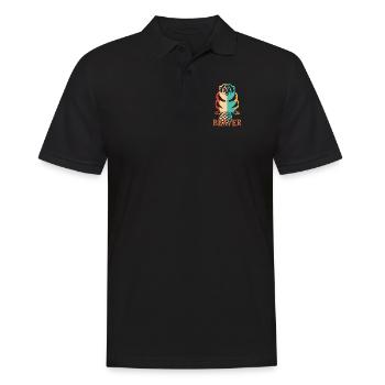 Retro Eurasischer Castor Canadensis Nordamerikanisch - Männer Poloshirt - Schwarz - Vorne - Kai (181cm)