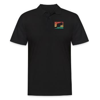 Biber Retro Text Castor Canadensis Nord - Männer Poloshirt - Schwarz - Vorne - Kai (181cm)