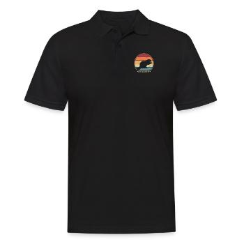 Retro Nordamerikanische Eurasische Castor Canadensis - Männer Poloshirt - Schwarz - Vorne - Kai (181cm)