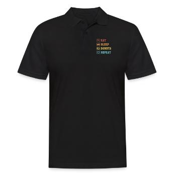 Eat Sleep Donuts Repeat Doughnut Glazed Maker - Polo Homme - noir - Devant - Kai (181cm)