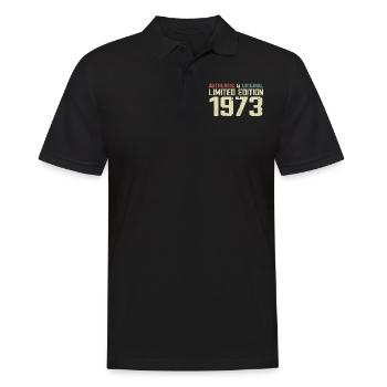 1973 Geburtstagsgeschenk 1973 Jahrgang 1973 Retro - Männer Poloshirt - Schwarz - Vorne - Kai (181cm)