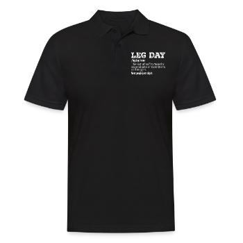 Leg Day Definition, Funny Gym Pump Cover Workout - Polo Homme - noir - Devant - Kai (181cm)