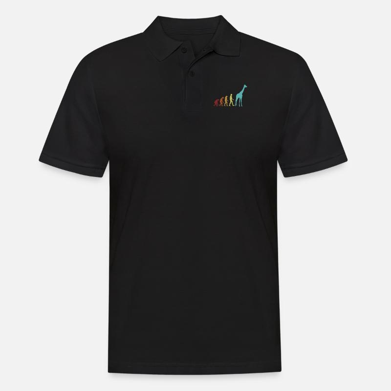 Giraffe Evolution Nubisch Afrikanische Giraffidae - Männer Poloshirt - Schwarz
