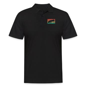 Mundharmonika Retro Text Harmonist Harmonicist - Männer Poloshirt - Schwarz - Vorne - Kai (181cm)