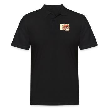 Octopus Doodle Chinese Hanzi Octopodes Octopoda - Men's Polo Shirt - black - Front - Kai (181cm)