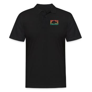 Armadillo Retro Text Pink Fairy Chlamyphoridae - Men's Polo Shirt - black - Front - Kai (181cm)