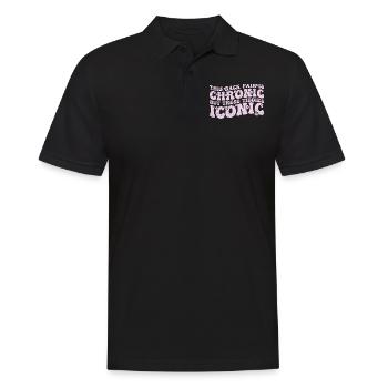 this back pain is chronic but these tiddies iconic - Men's Polo Shirt - black - Front - Kai (181cm)