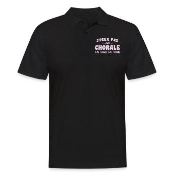 j'peux pas j'ai Chorale En vrie de vraie - Polo Homme - noir - Devant - Kai (181cm)