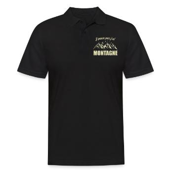 J'peux pas j'ai Montagne Humour - Polo Homme - noir - Devant - Kai (181cm)