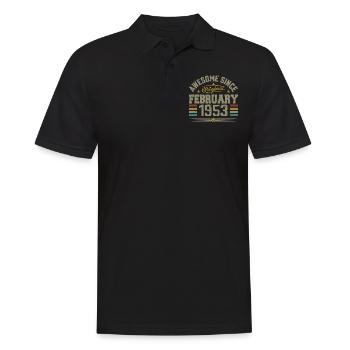 Februar 1953 Geschenk zum 72. Jahrestag, Februar 1953 - Männer Poloshirt - Schwarz - Vorne - Kai (181cm)