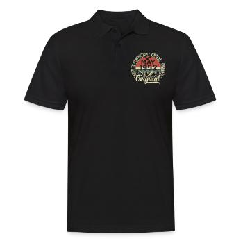 May 1952 Birthday May 1952 May 1952 - Men's Polo Shirt - black - Front - Kai (181cm)