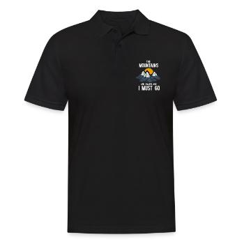 Les montagnes appellent les campeurs et les randonneurs - Polo Homme - noir - Devant - Kai (181cm)