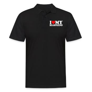 J'Aime Mon Petit Ami Ours - Polo Homme - noir - Devant - Kai (181cm)