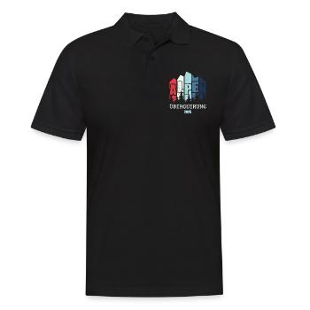 Alpen Überquerung 2025 - Fahrrad Wandern Routen - Männer Poloshirt - Schwarz - Vorne - Kai (181cm)