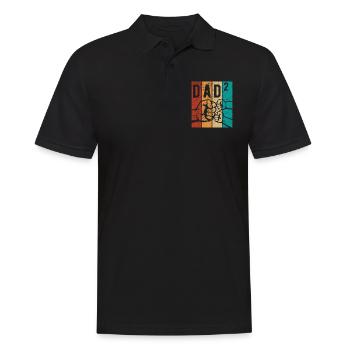 Dad 2 - Papa von zwei Kindern - Team - Familie - Männer Poloshirt - Schwarz - Vorne - Kai (181cm)