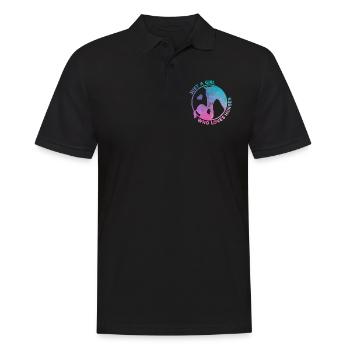 Juste une fille qui aime les chevaux - Polo Homme - noir - Devant - Kai (181cm)