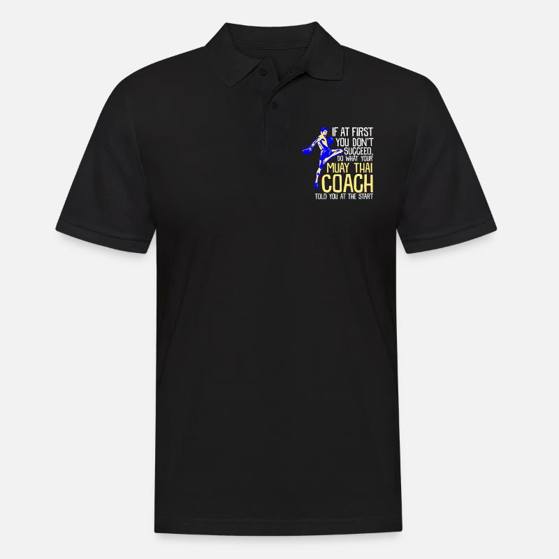 Muay Thai Coach - Männer Poloshirt - Schwarz