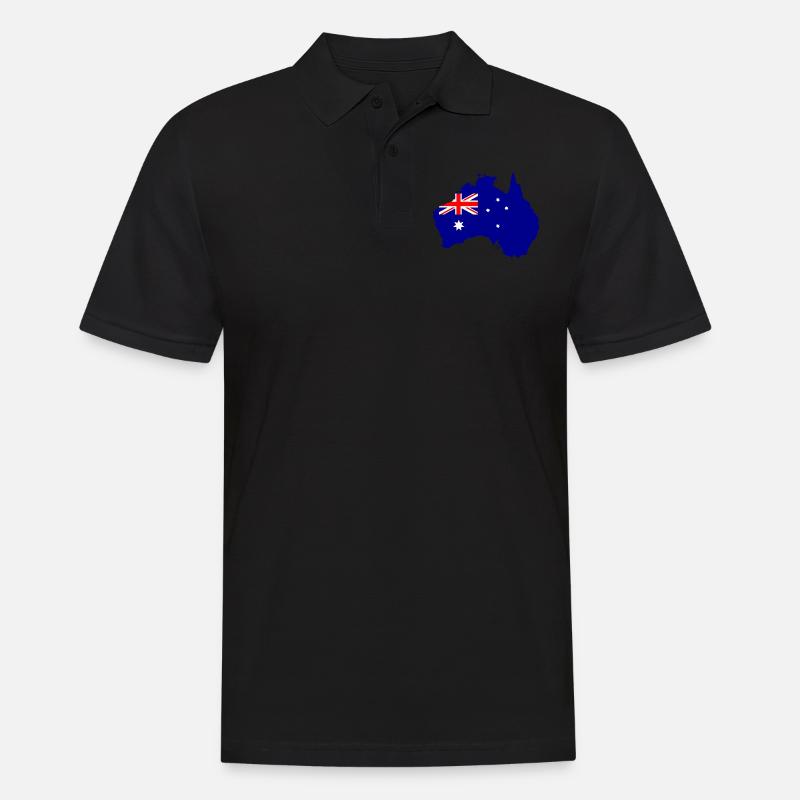 Carte d'idée cadeau drapeau Australie - Polo Homme - noir