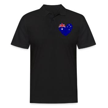 Australien Herz Flagge Fahne Wappen - Männer Poloshirt - Schwarz - Vorne - Kai (181cm)