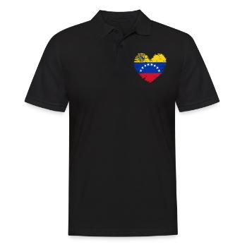 Venezuela Herz Flagge Fahne Wappen - Männer Poloshirt - Schwarz - Vorne - Kai (181cm)