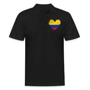 Colombie coeur drapeau blason - Polo Homme - noir - Devant - Kai (181cm)
