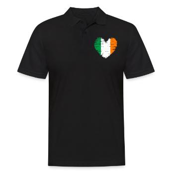 Irland Herz Flagge Fahne Wappen - Männer Poloshirt - Schwarz - Vorne - Kai (181cm)