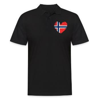 Norway Heart Flag Flag Coat of Arms - Men's Polo Shirt - black - Front - Kai (181cm)