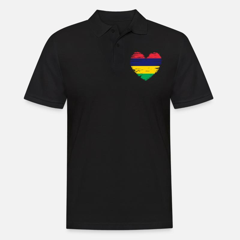 Maurice coeur drapeau drapeau drapeau blason - Polo Homme - noir