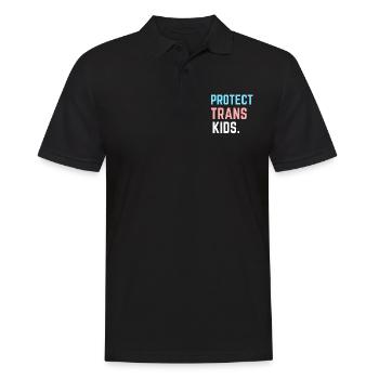 Protect Trans Kids - Support LGBT Pride Month Gift - Men's Polo Shirt - black - Front - Kai (181cm)