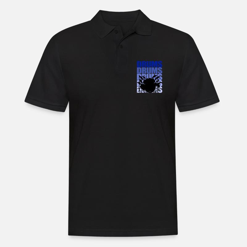 Drums blue - Männer Poloshirt - Schwarz