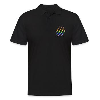 LGBT Wunde Gay Pride Regenbogen Coming Out - Männer Poloshirt - Schwarz - Vorne - Kai (181cm)