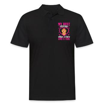 Goldendoodle Bester Freund Hat Fell Und Schwanz - Männer Poloshirt - Schwarz - Vorne - Kai (181cm)