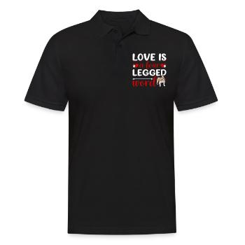 French Bulldog Love Four-Legged Word - Men's Polo Shirt - black - Front - Kai (181cm)