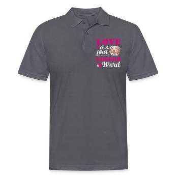 Australischer Schäferhund Liebe Vierbeiniges Wort - Männer Poloshirt - Anthrazit - Vorne - Nico (186cm)