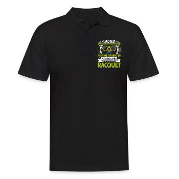 Les femmes essaient de balancer des raquettes de tennis - Polo Homme - noir - Devant - Kai (181cm)